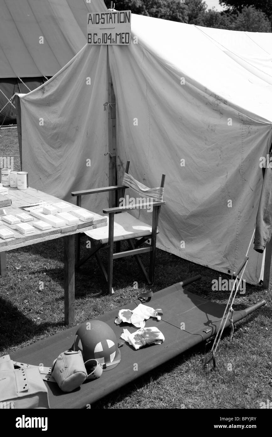 First Aid Station of E Company 104th Med Division Stock Photo