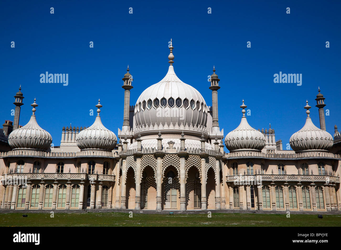 England, East Sussex, Brighton, The Royal Pavilion, 19th century retreat for the then Prince Regent, Designed by John Nash. Stock Photo