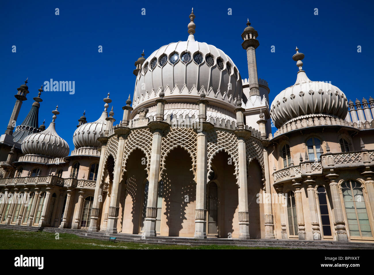 England, East Sussex, Brighton, The Royal Pavilion, 19th century retreat for the then Prince Regent, Designed by John Nash. Stock Photo