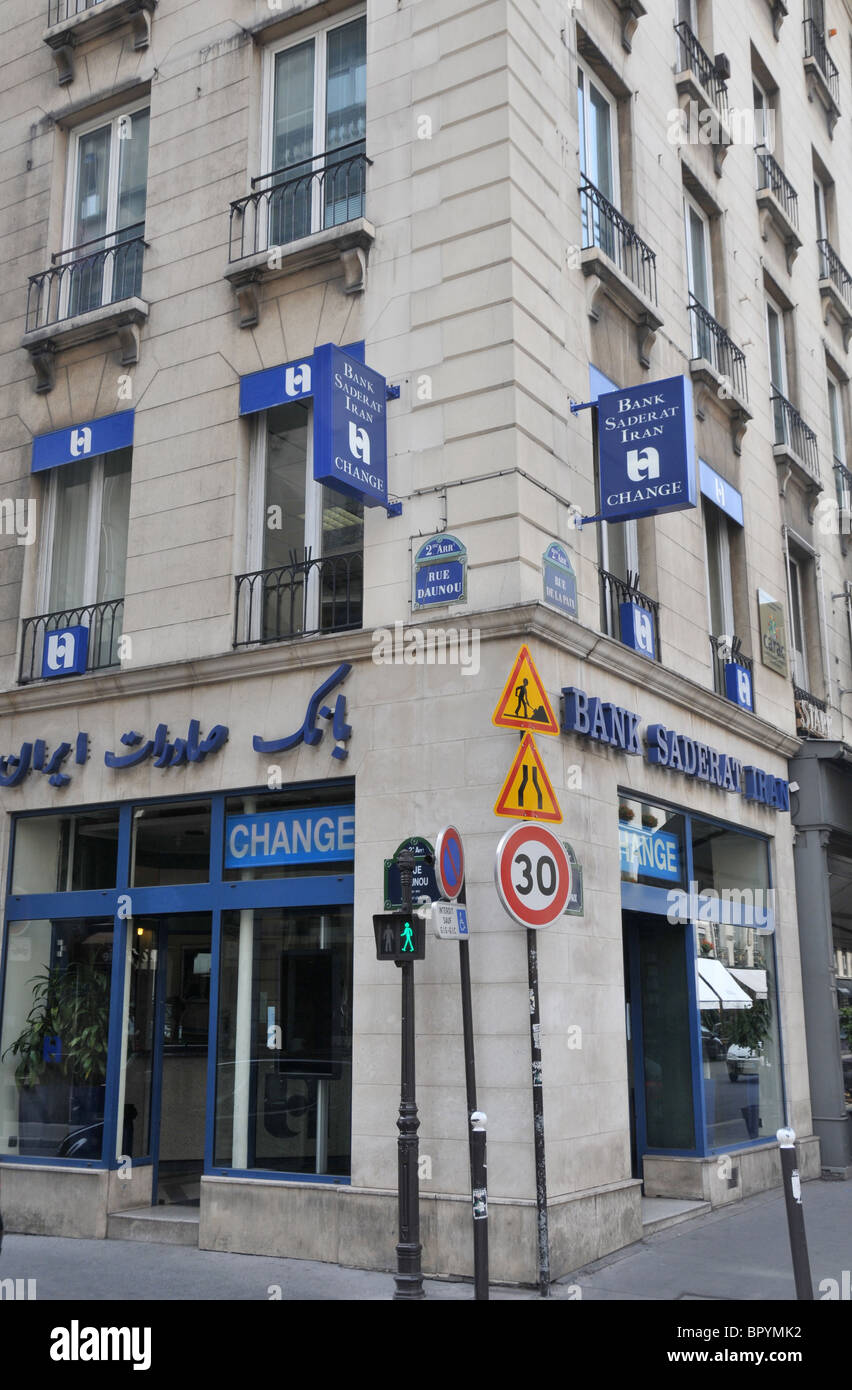 Bank Sadera Iran, rue de la Paix, Paris, France Stock Photo