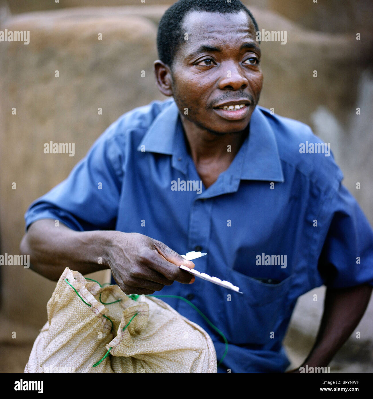 Most evenings, a traditional doctor travels to Gambaga to treat sick women. Stock Photo