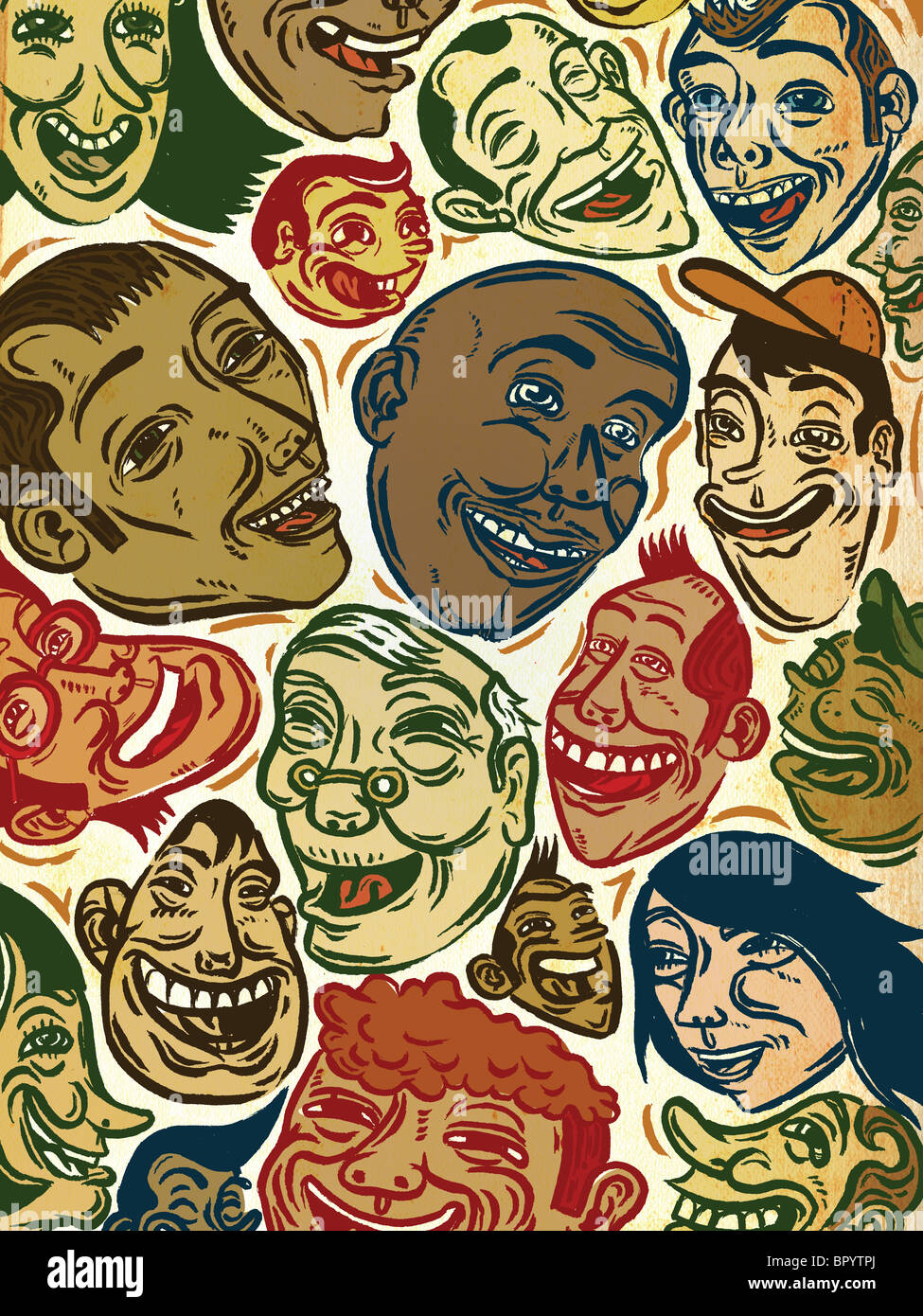 Crowd of people laughing and smiling Stock Photo - Alamy