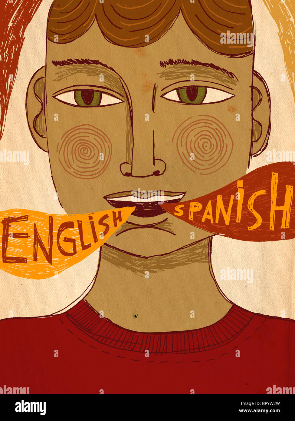 A bilingual man speaking Spanish and English Stock Photo - Alamy