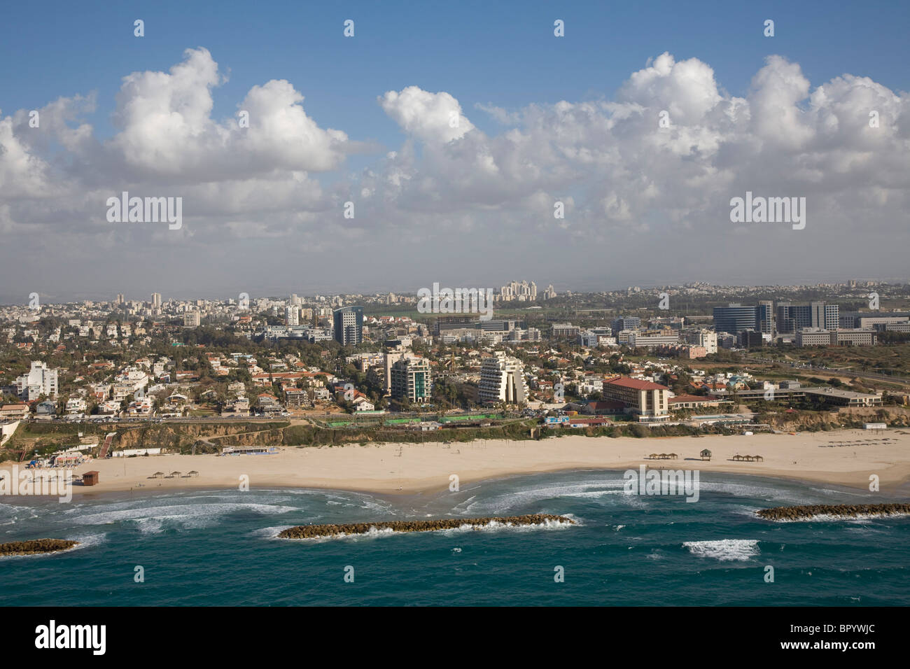 Aerial photograph of Herzliyah's coastline Stock Photo