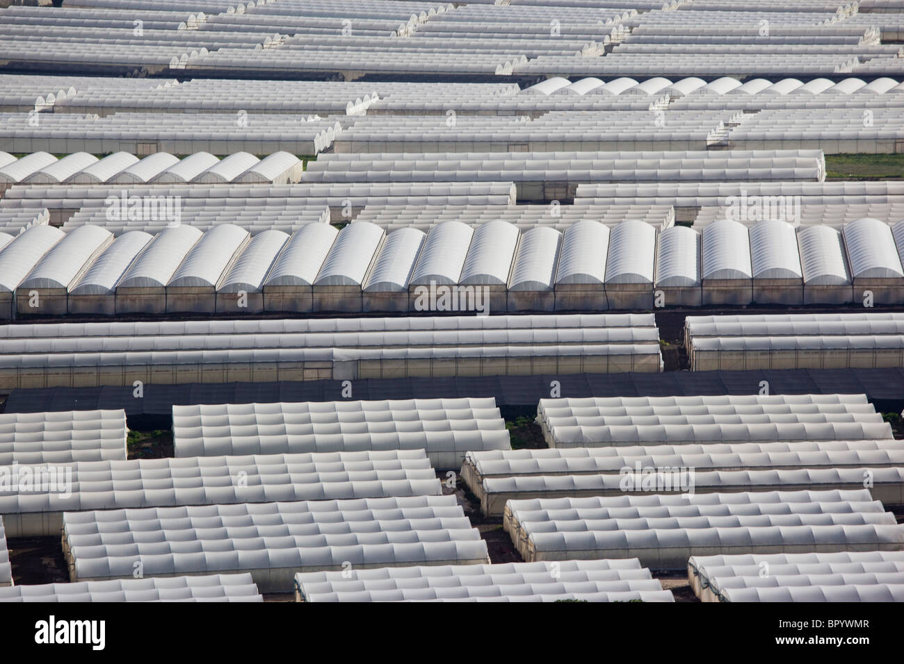 Abstract view of greenhouses in the Sharon Stock Photo