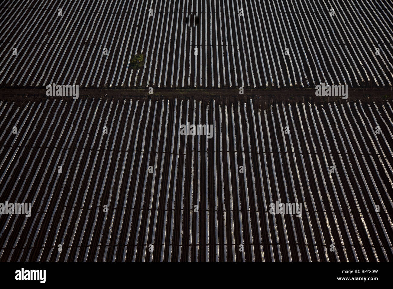 Aerial photograph of an abstract field in the Ta'anakh region Stock Photo