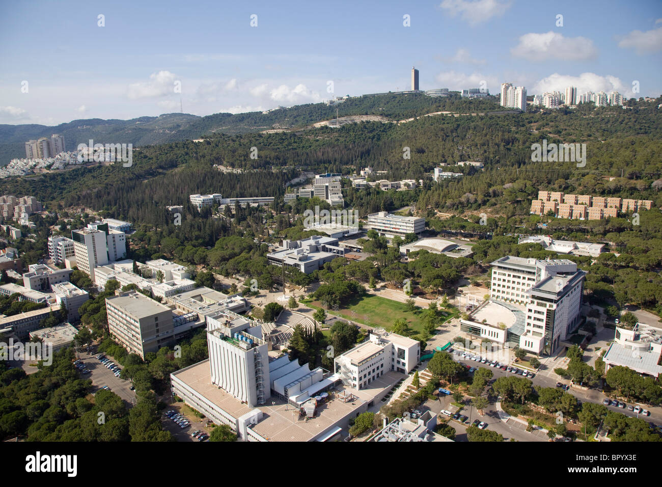 Aerial image of the Technion - Israel's institute of Technology in Haifa Stock Photo