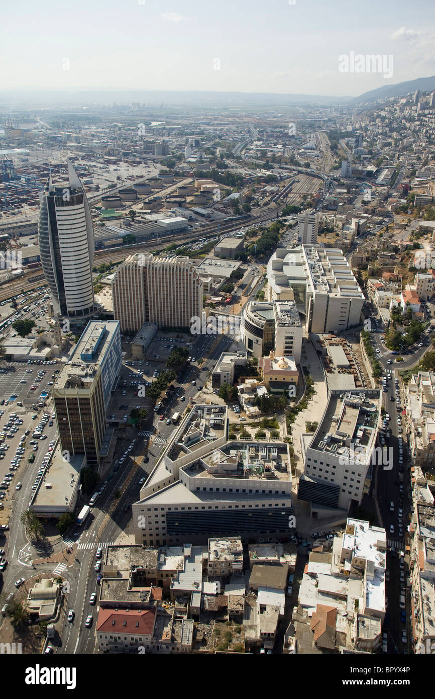 Aerial photograph of downtown Haifa Stock Photo