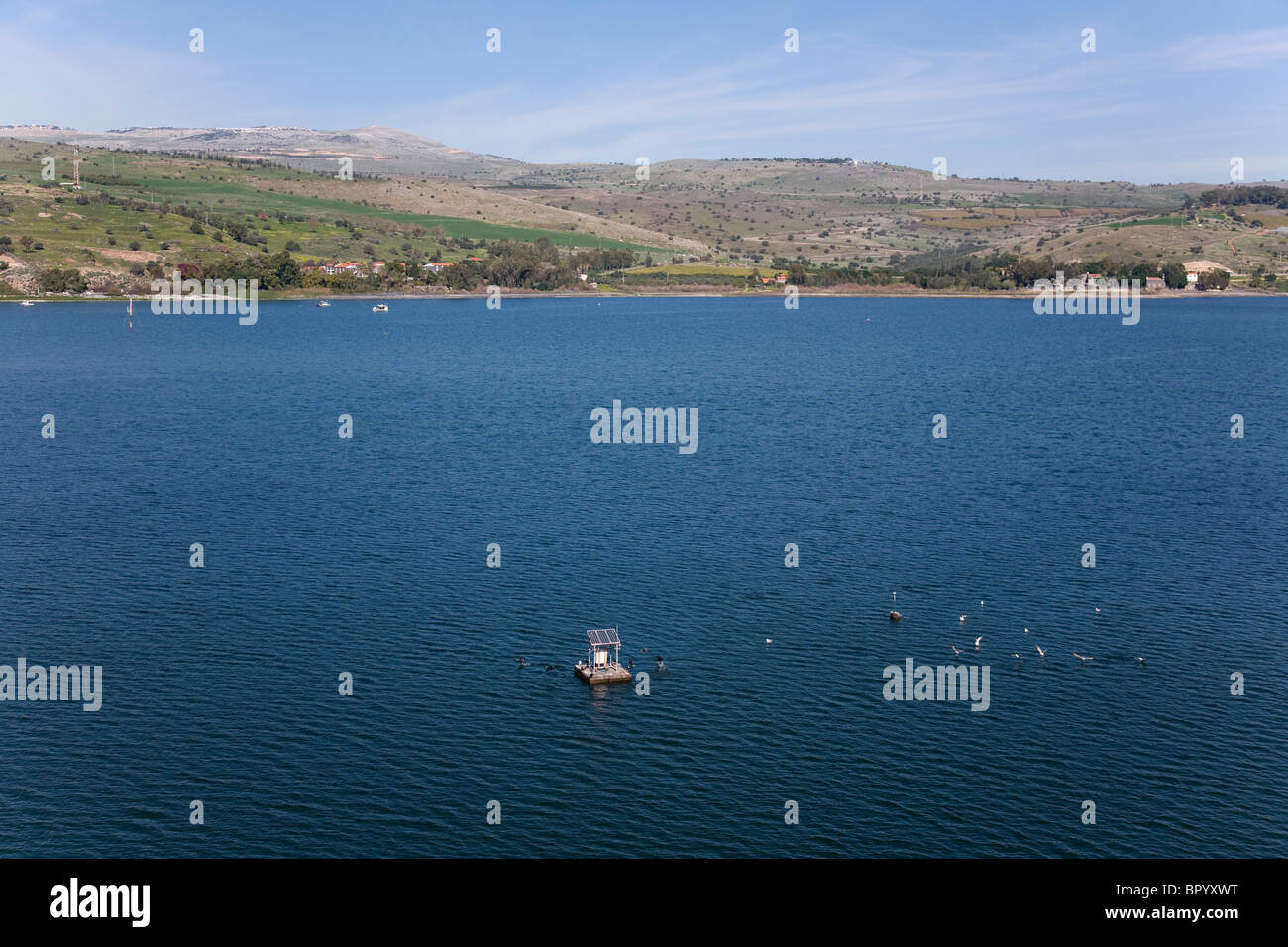 Aerial photograph of the Sea of Galilee Stock Photo