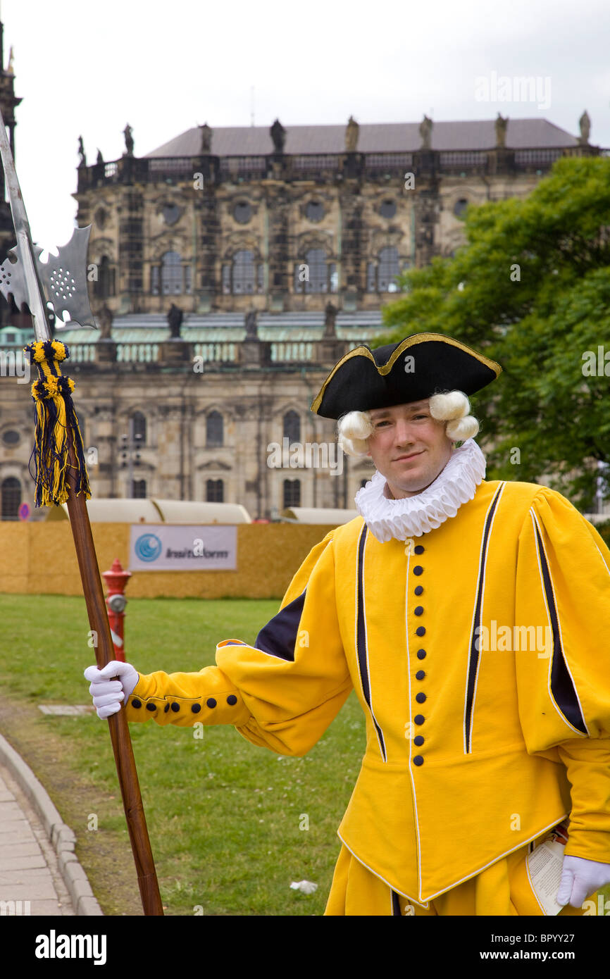 Photograph of an actor dressed as a German aristocrat in Dresden Stock Photo