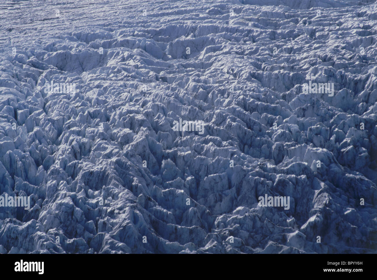 Aerial photograph of a glacier in Alaska Stock Photo