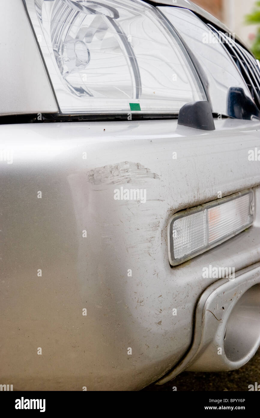 Damaged bumper of fender of a vehicle Stock Photo Alamy