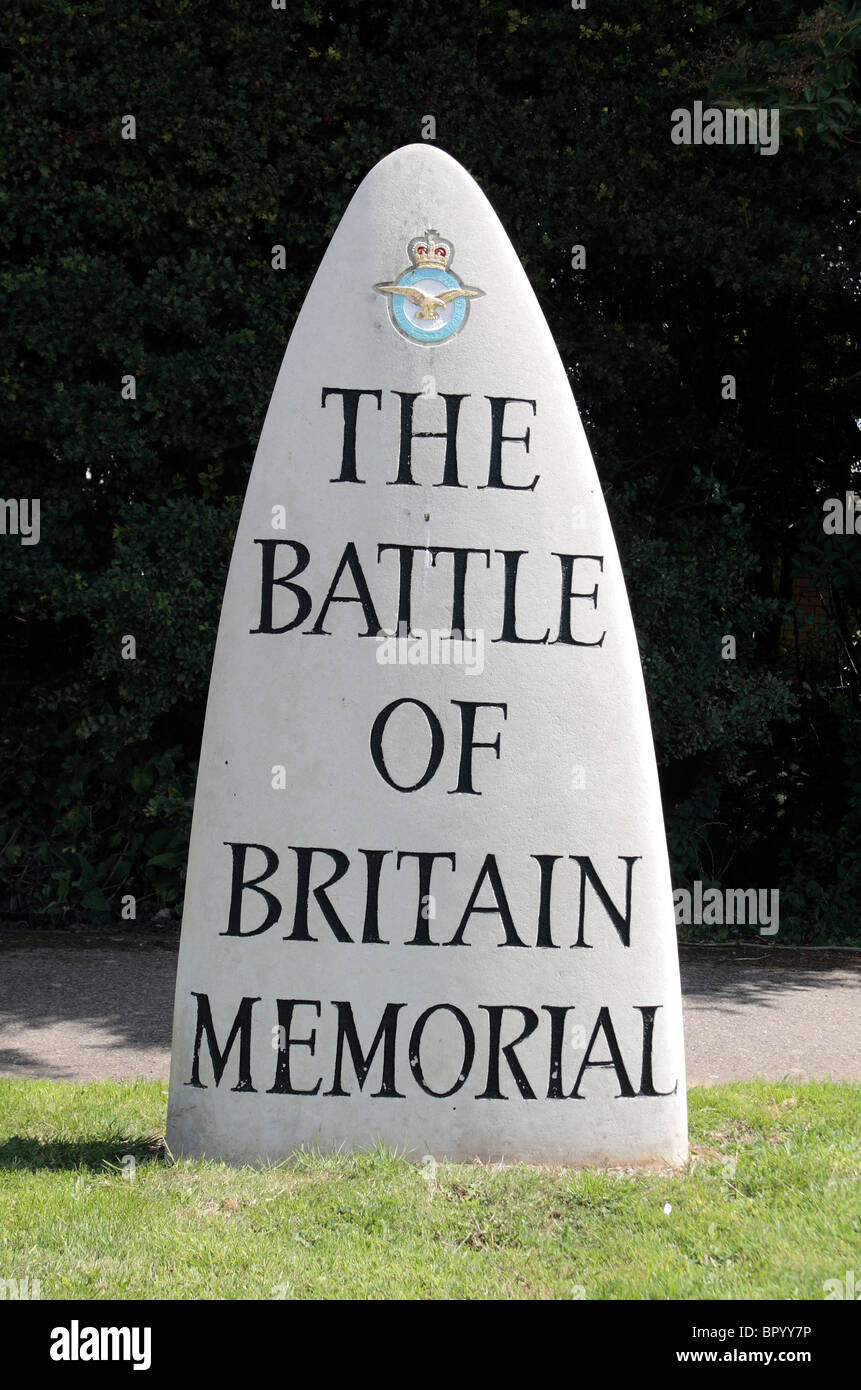 Propeller shaped marker at the entrance to the Battle of Britain Memorial at Capel le Ferne, Kent, UK. Stock Photo