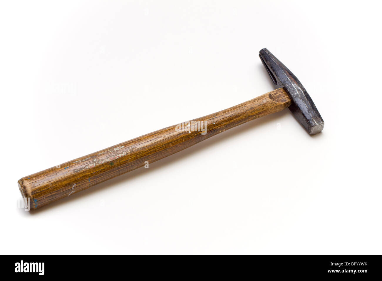 Small hammer with an old fashioned wooden handle Stock Photo
