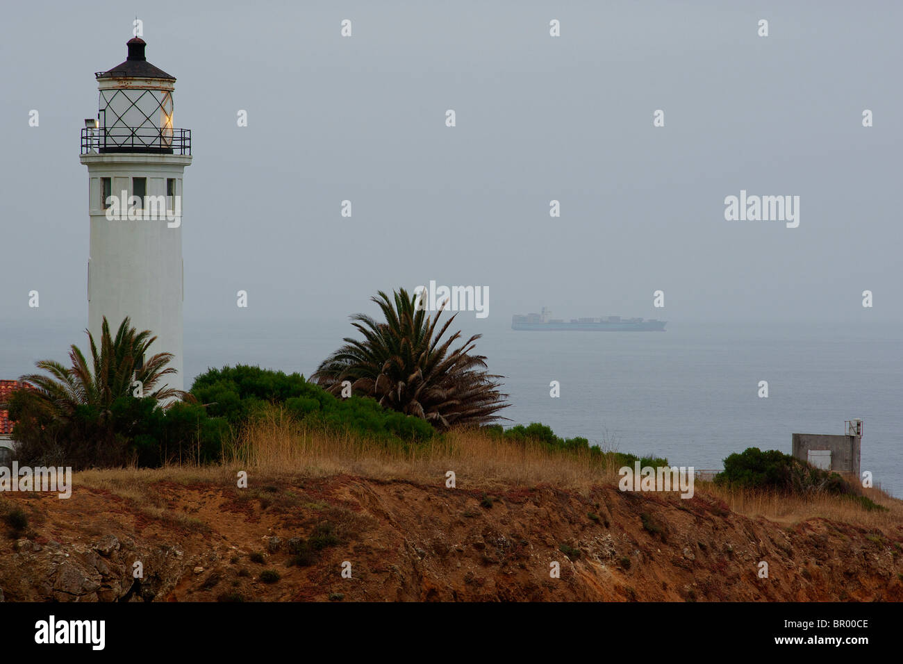 Point Vicente Lighthouse in Rancho Palos Verdes, California, USA. The lighthouse was added to the National Register of Historic Places in 1980. Stock Photo
