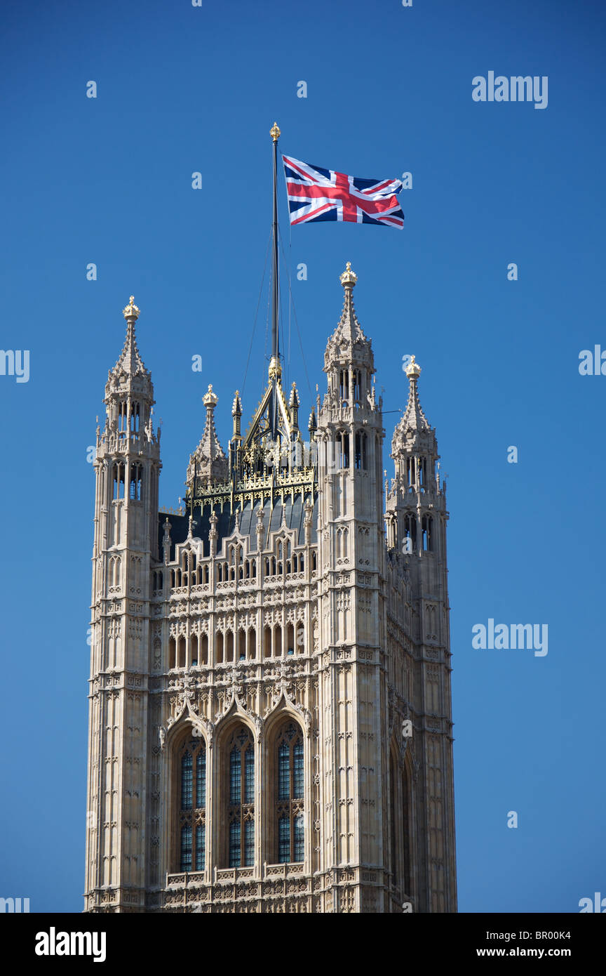 Victoria Tower of the Houses of Parliament, London, UK Stock Photo