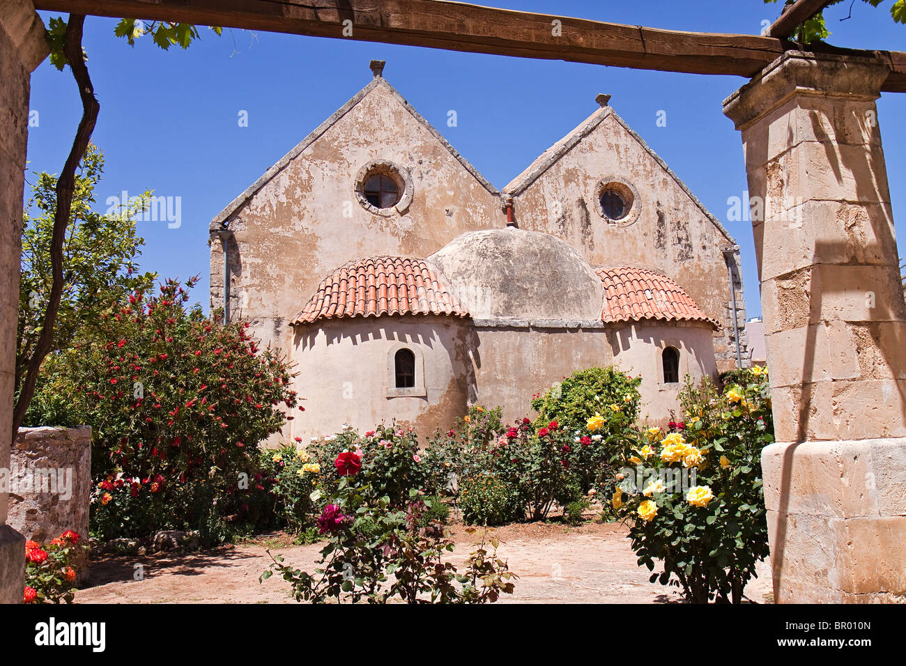 Crete Back Of Arkadi Monastery Stock Photo