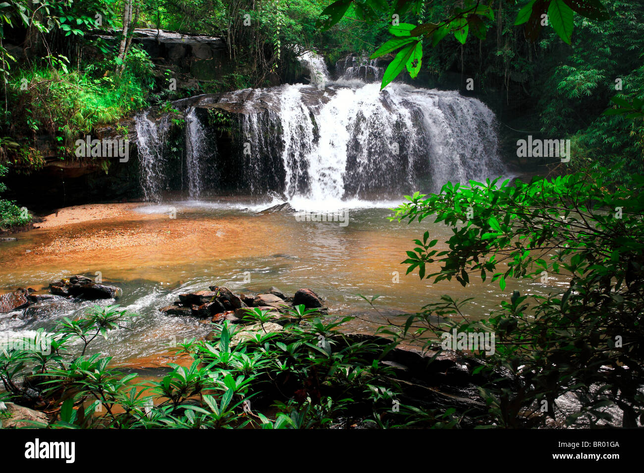 waterfall near chiang mai thailand, natural background Stock Photo
