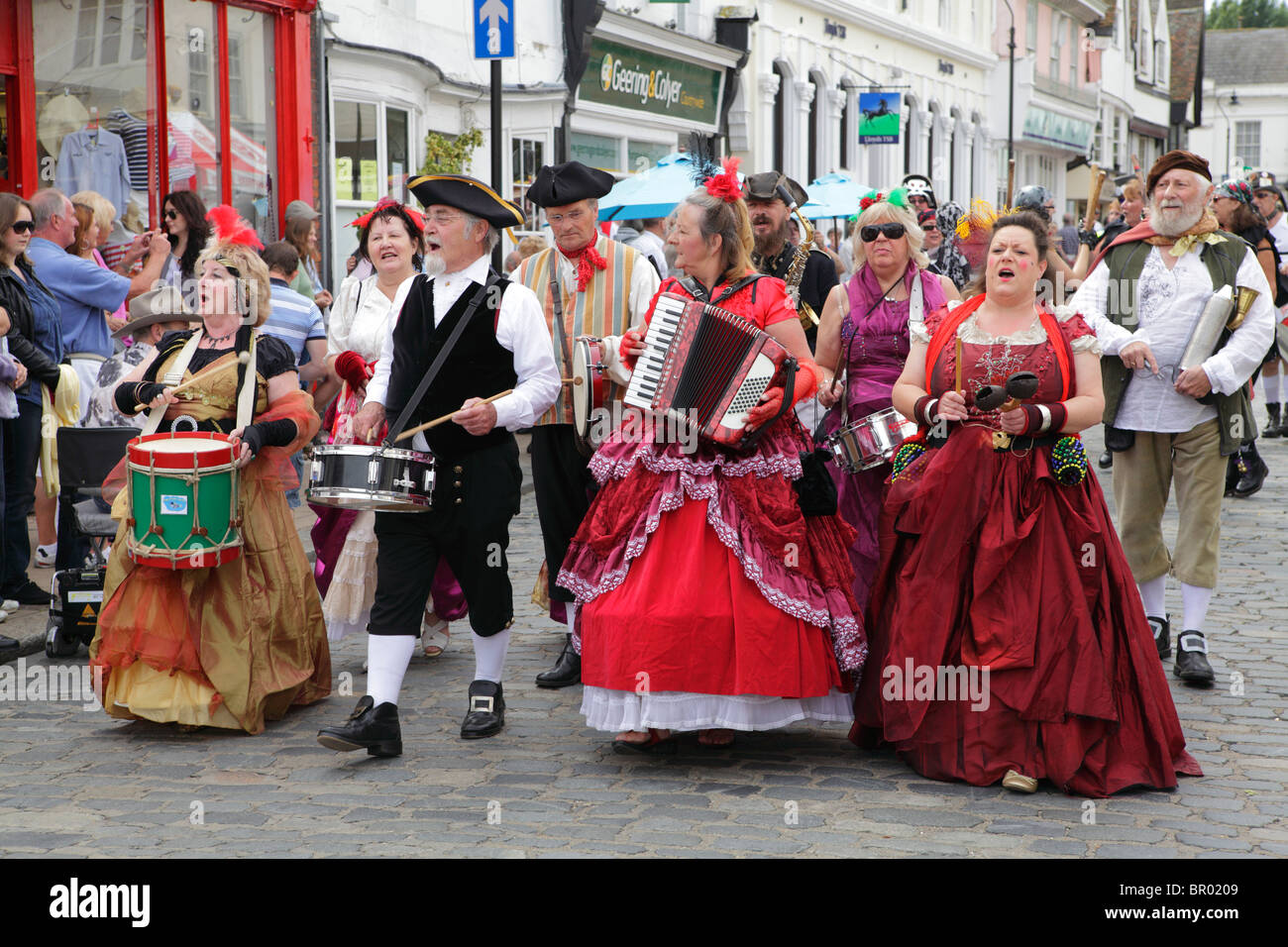 A marching band at Faversham hop festival parade Stock Photo