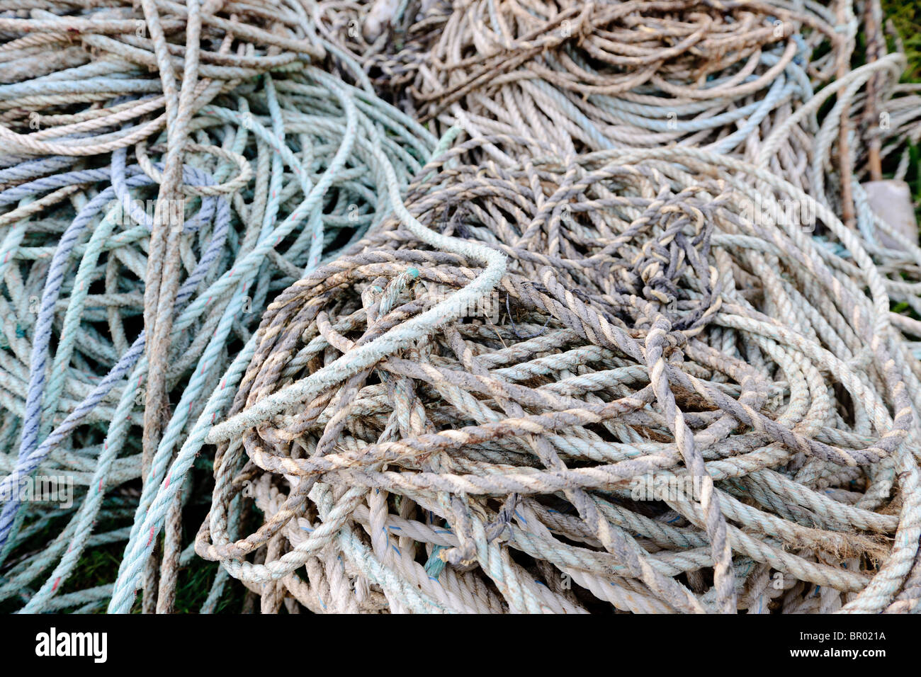 Fishing rope and nets in Cornwall Stock Photo