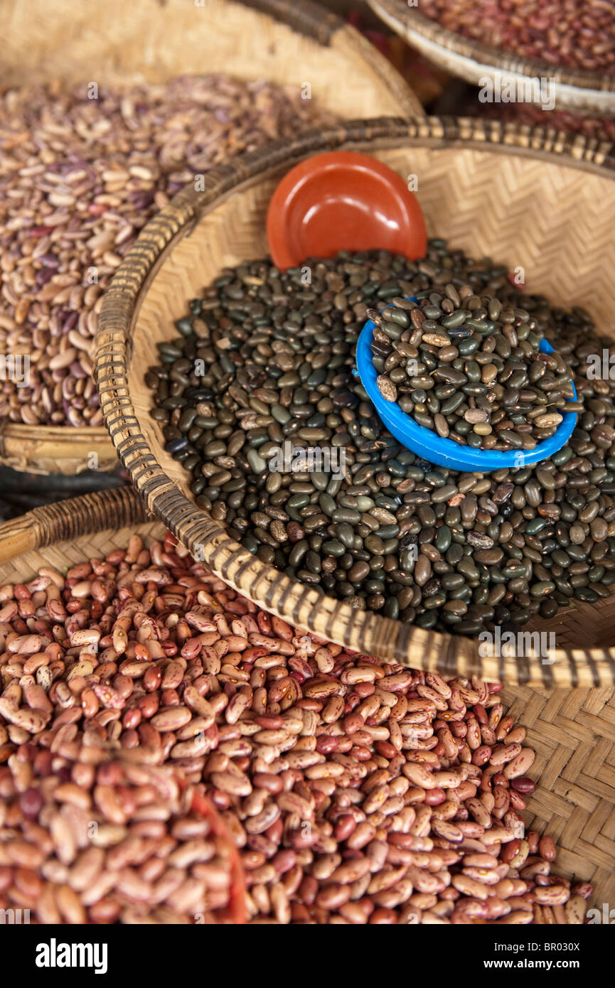 beans for sale at the market, Nkhata Bay, Malawi Stock Photo Alamy