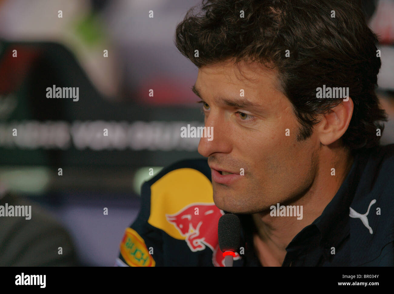 FIA Press Conference Hockenheim, mark webber, Red Bull Racing, F1 Formula One World Championship Stock Photo