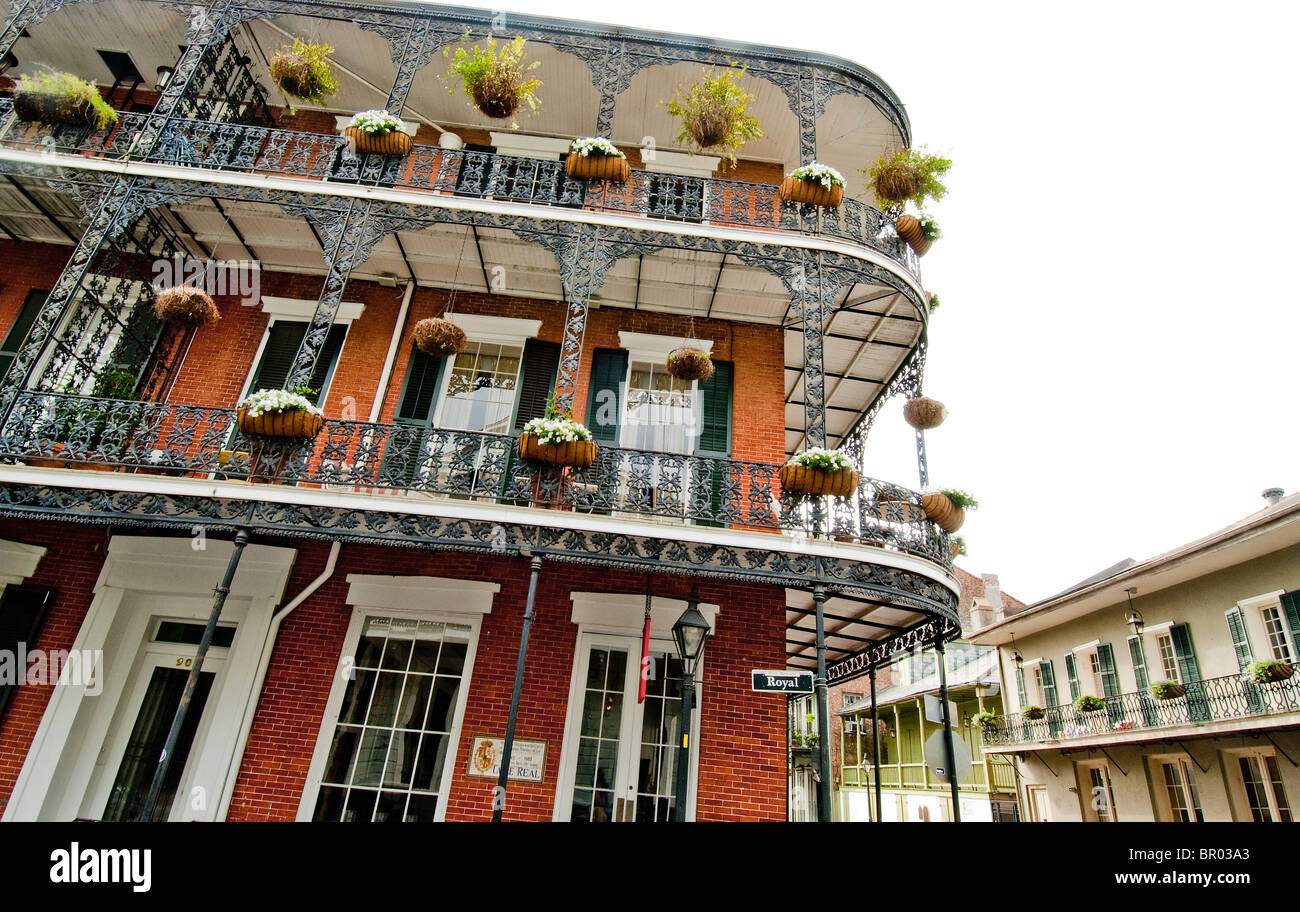 Wrought Iron grill work on Royal Street and Dumaine Street in the French Quarter of New Orleans