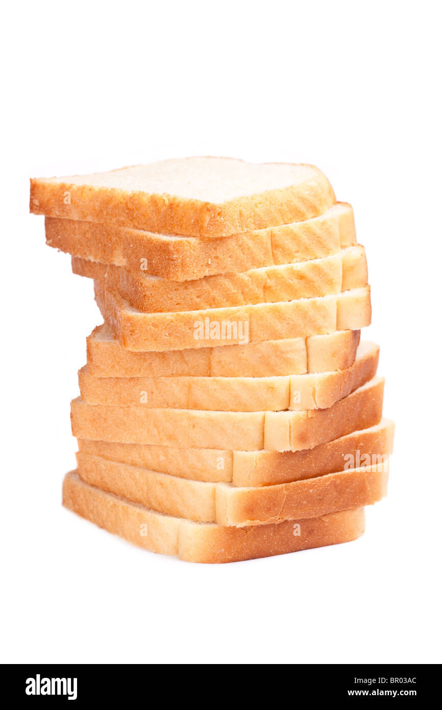 A slices of bread isolated on white background. Shallow depth of field ...