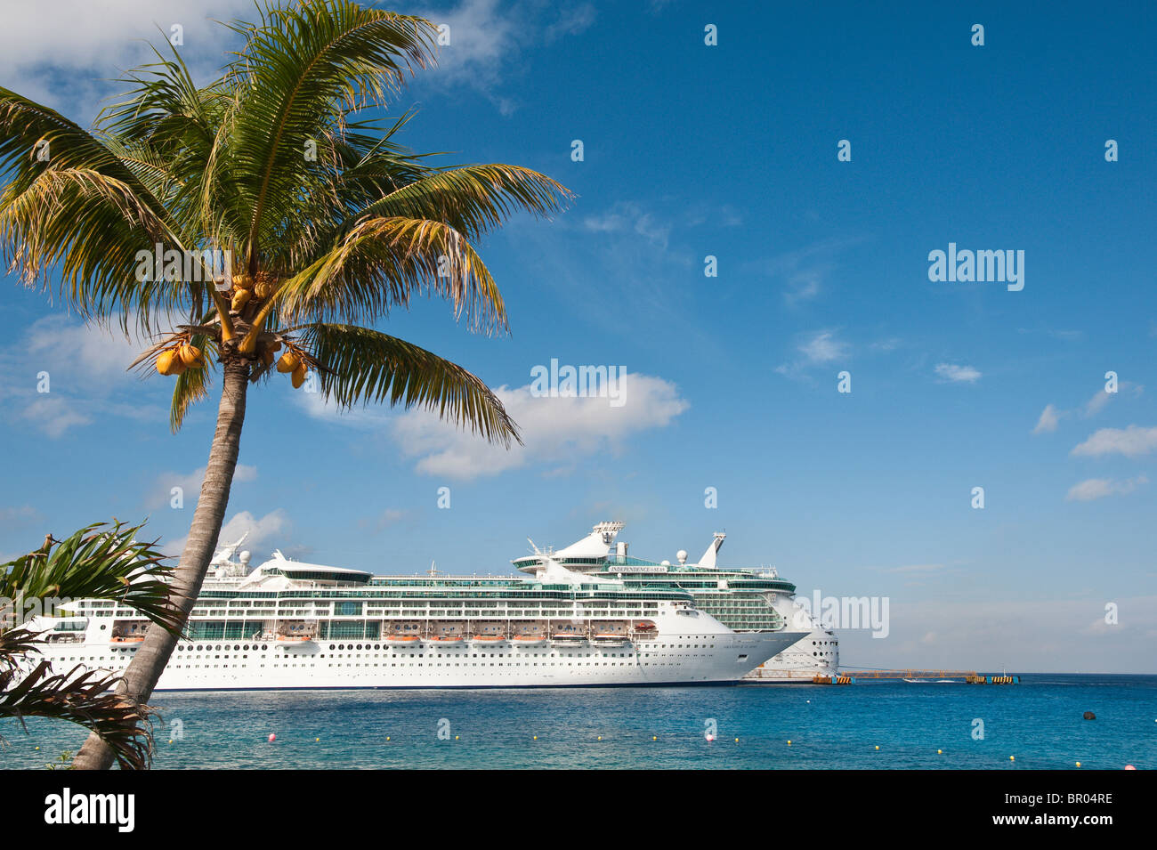 Mexico, Cozumel. Cruise ship, San Miguel, Isla Cozumel, Cozumel Island. Stock Photo