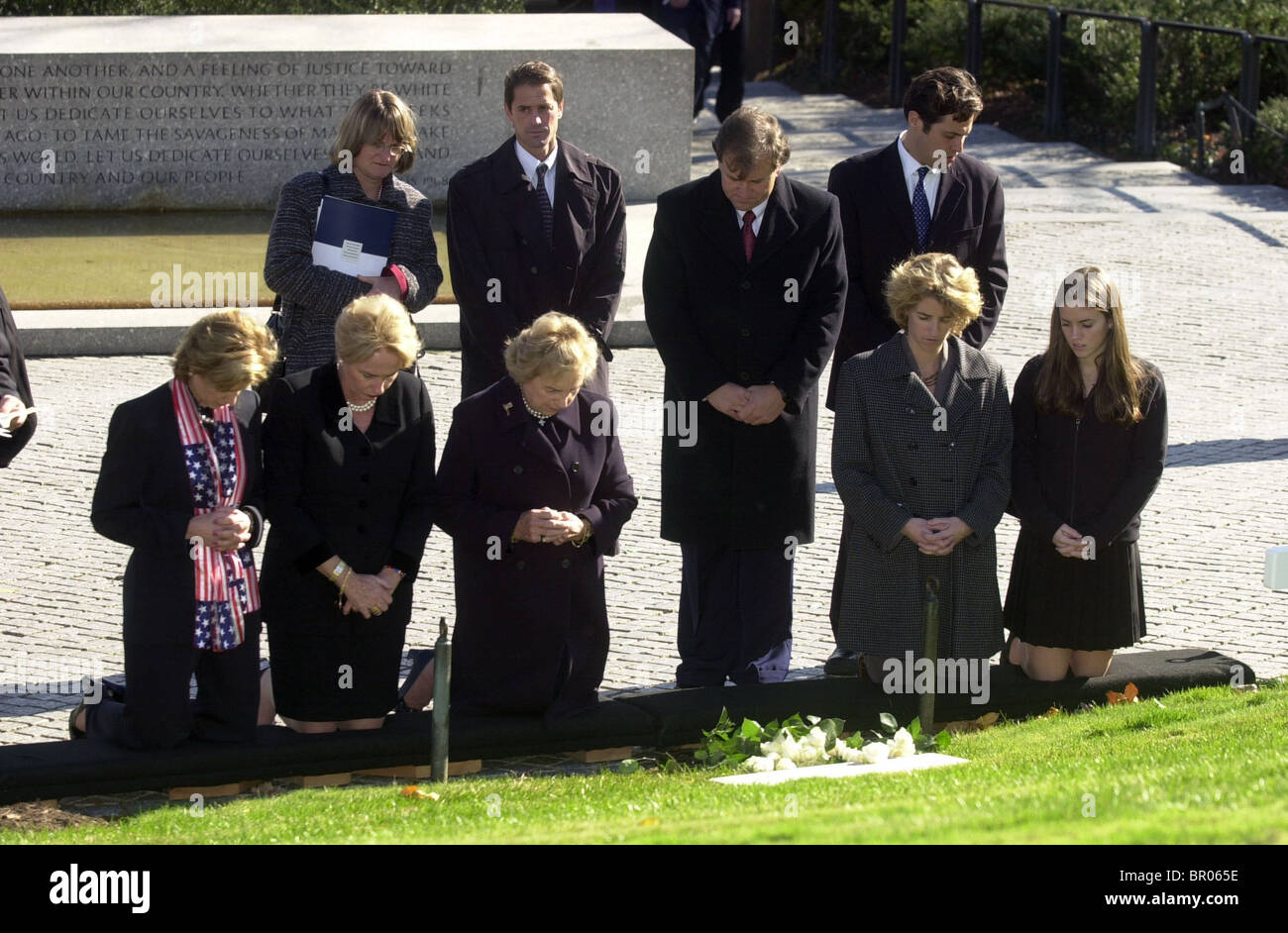 Members of the Kennedy family visit John Kennedy's grave site at
