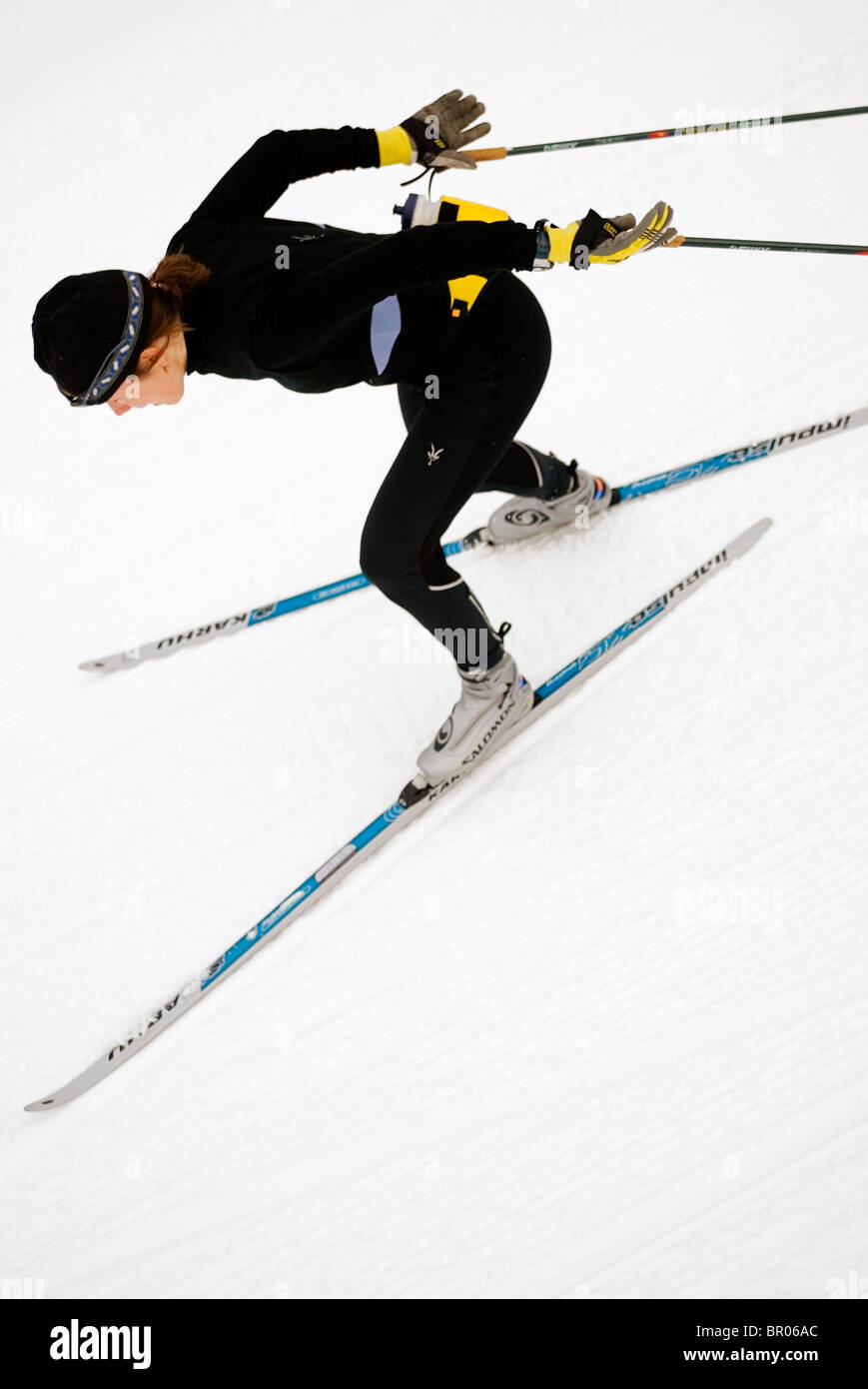 A female nordic skiing Stock Photo - Alamy