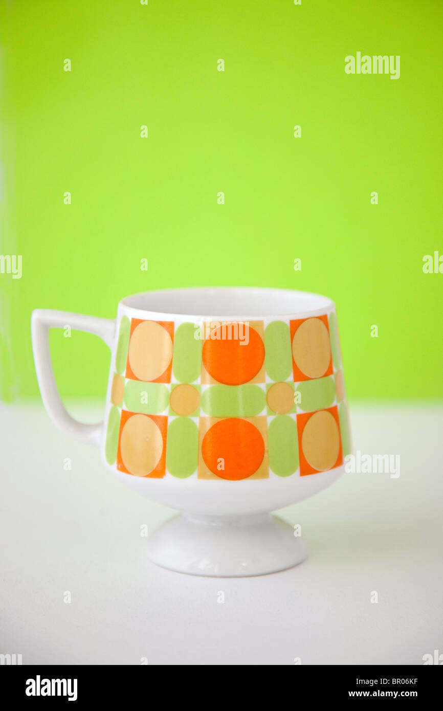 modern retro coffee cup with bright colors Stock Photo