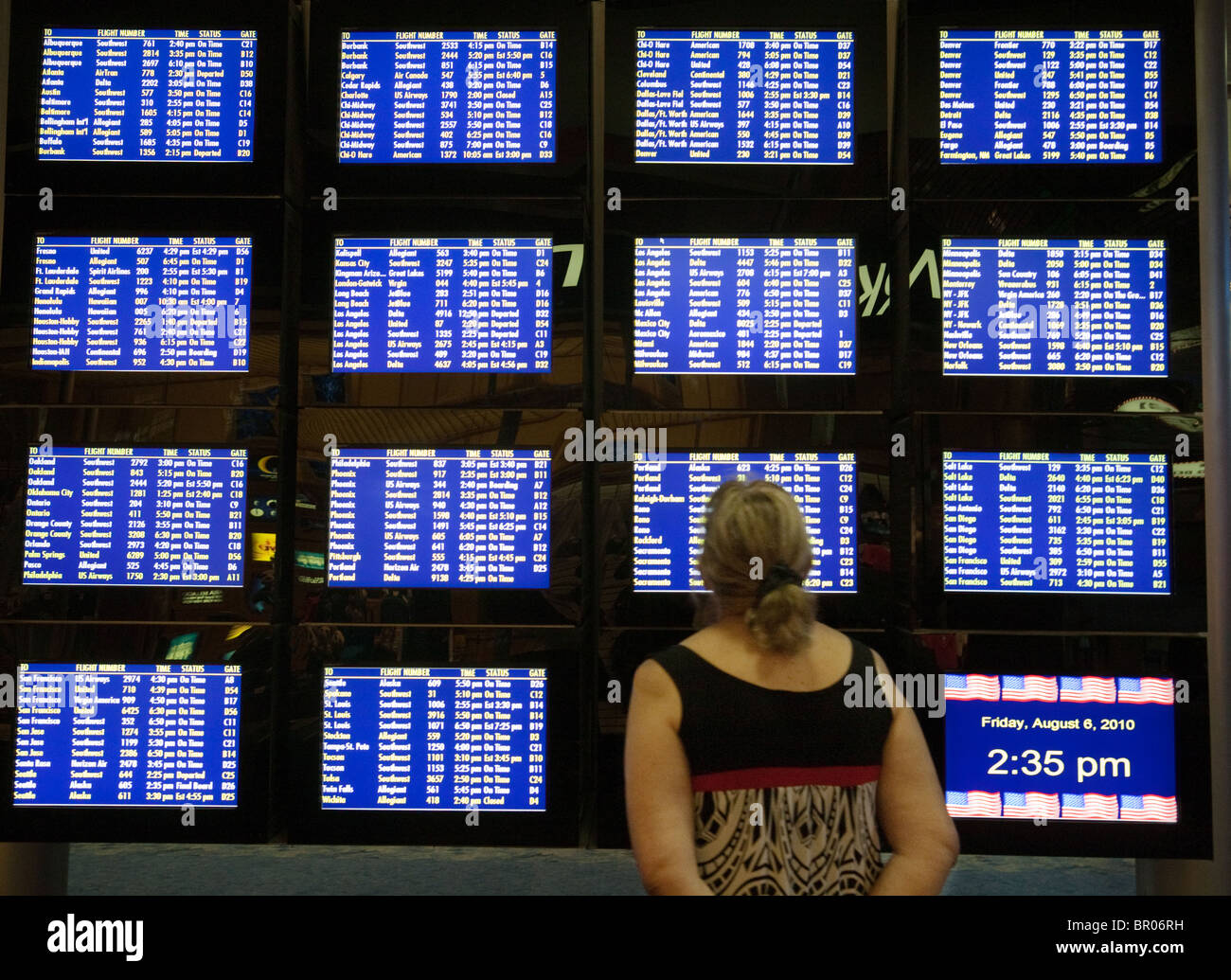 Departure notice screens, Las Vegas airport Las Vegas Nevada USA Stock Photo