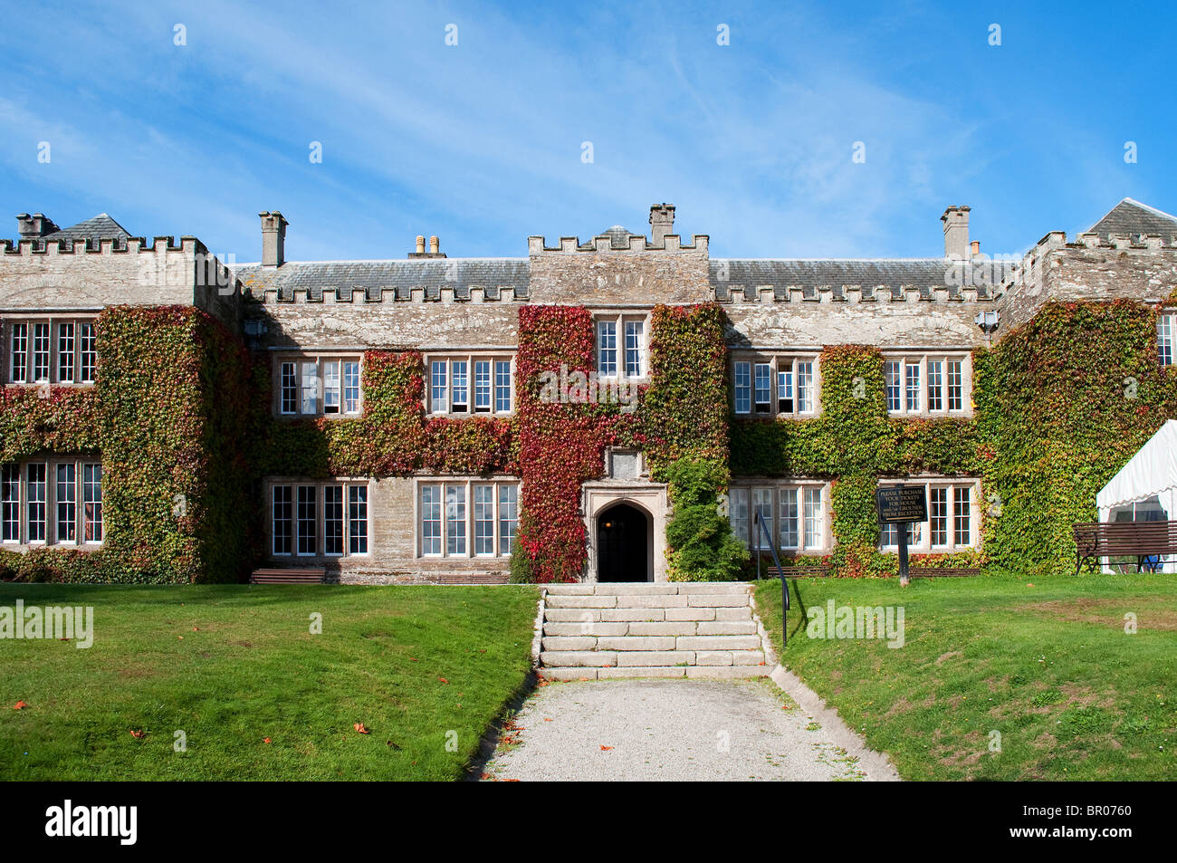 the front entrance to prideaux place in padstow, cornwall, uk Stock Photo