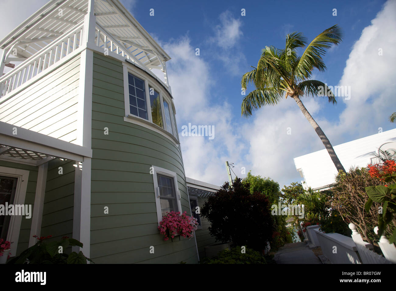 A typical wooden house in Hope Town, Elbow Cay. Stock Photo