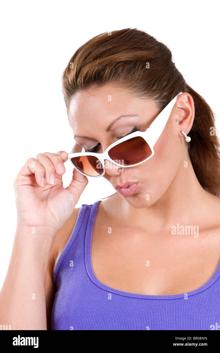 Woman wearing sunglasses hi-res stock photography and images - Alamy