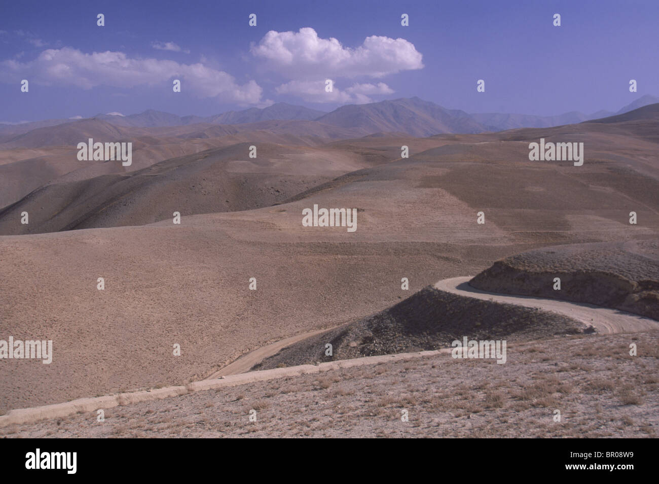 Dry field show the lack of rain near Shebar Pass, Bamiyan Province Stock Photo
