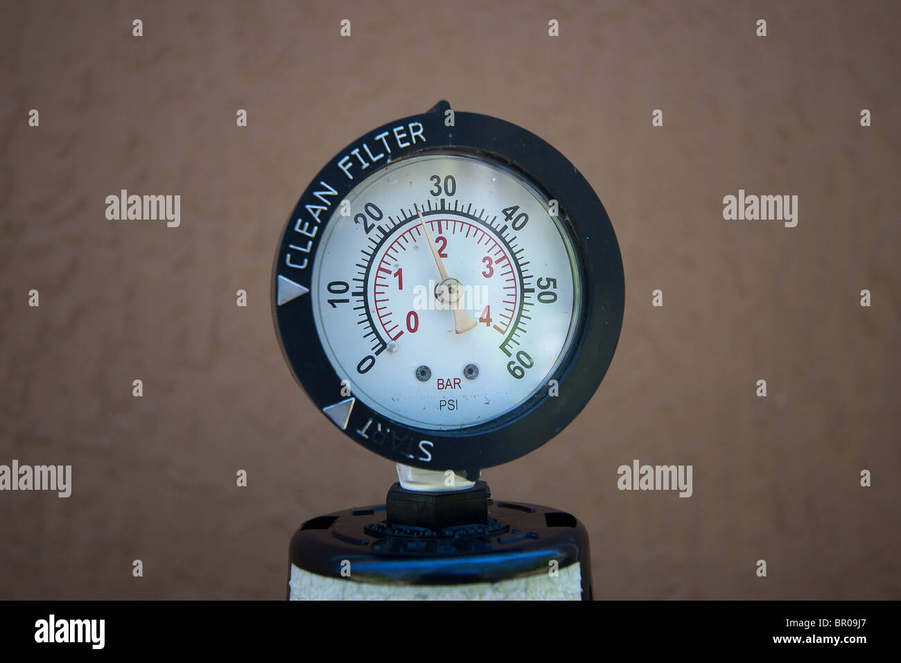 Pool filter pressure gauge Stock Photo Alamy
