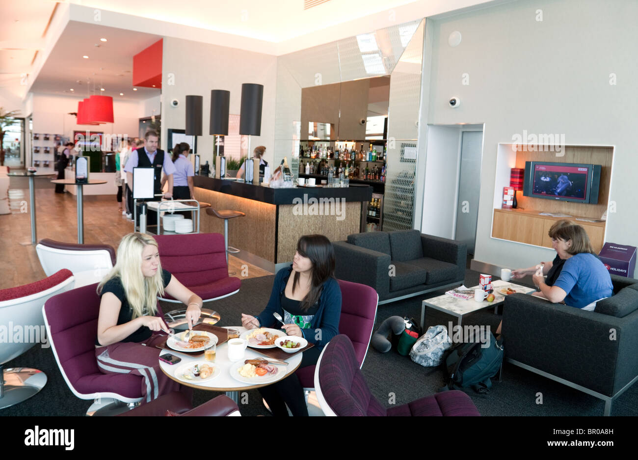Virgin Atlantic Passengers Enjoying The Comforts Of The V