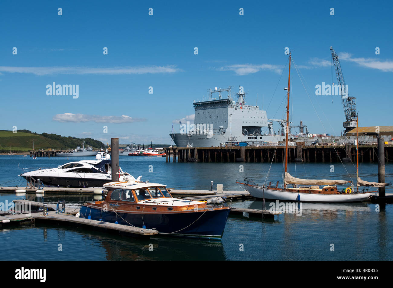 the marina and port pendennis at falmouth in cornwall, uk Stock Photo
