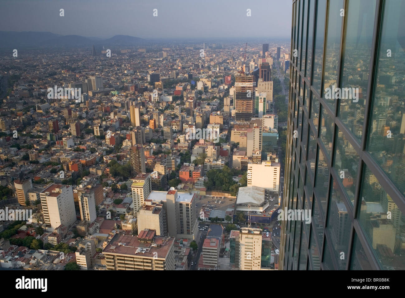 Mexico City from the Torre Mayor building. Stock Photo