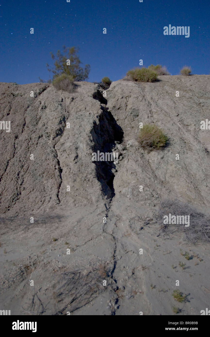 The San Andeas Fault from ground level. Stock Photo