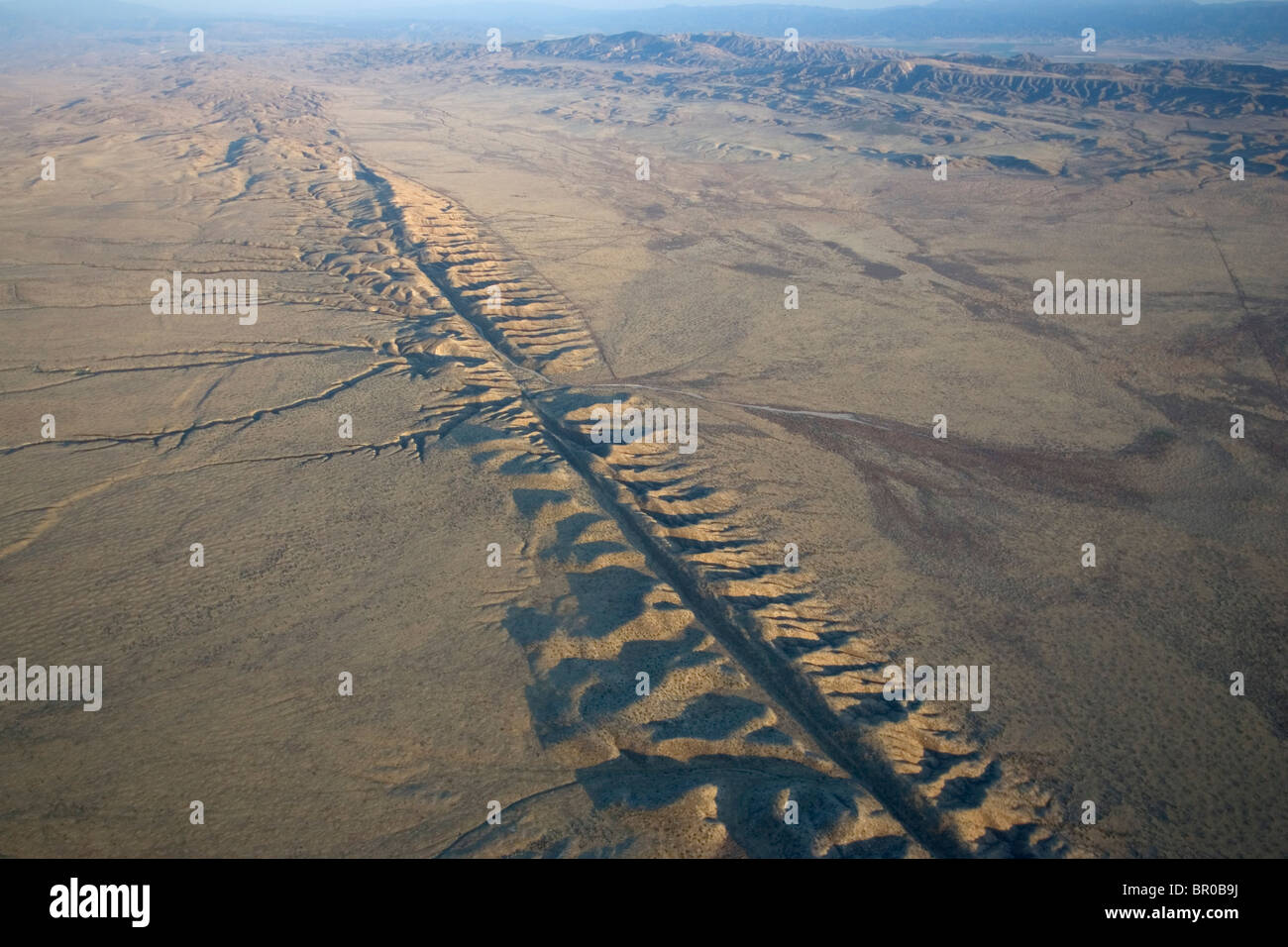 Aerial of the San Andeas Fault. Stock Photo