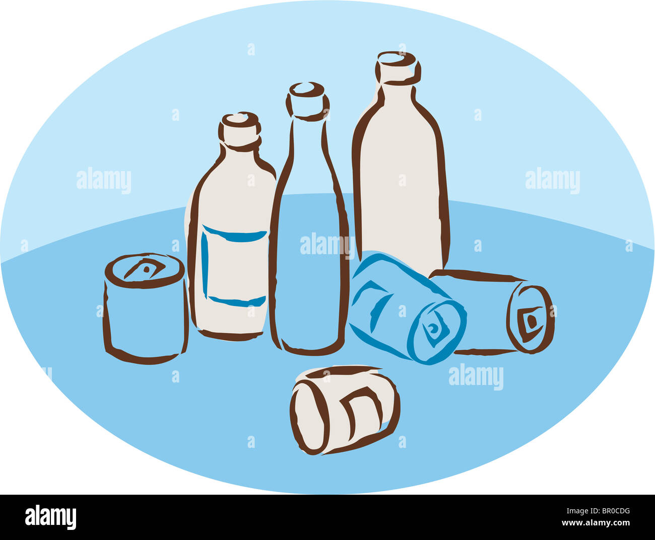 Used cans and bottles waiting to be recycled Stock Photo Alamy