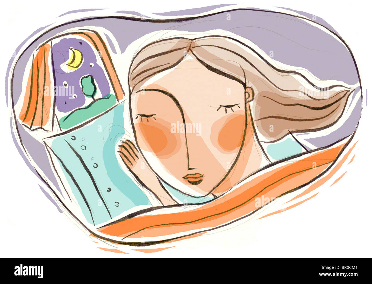 A woman getting a good nights rest Stock Photo