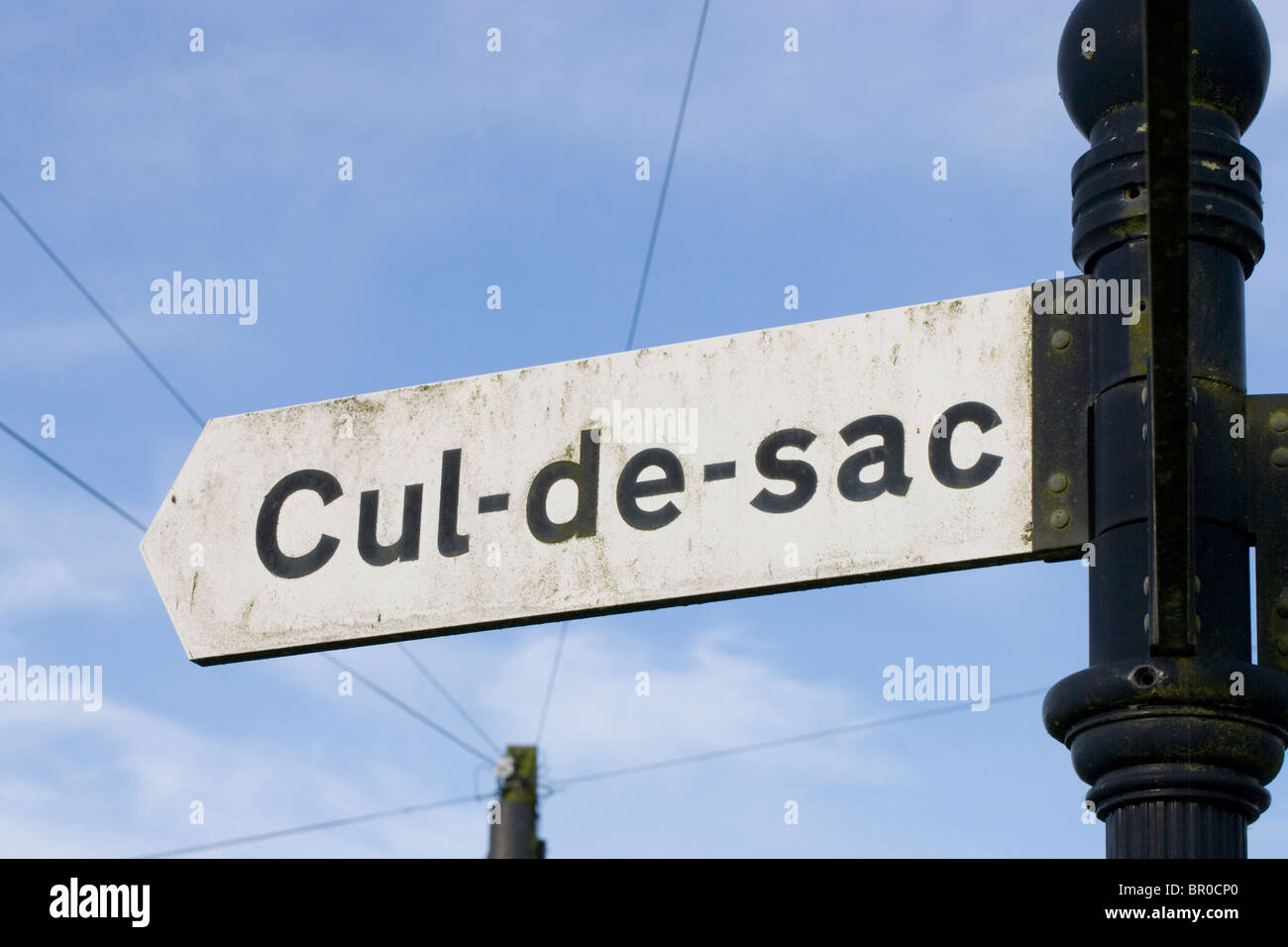 Cul-De-Sac Road Sign. Aughton, Lancashire. England. Stock Photo