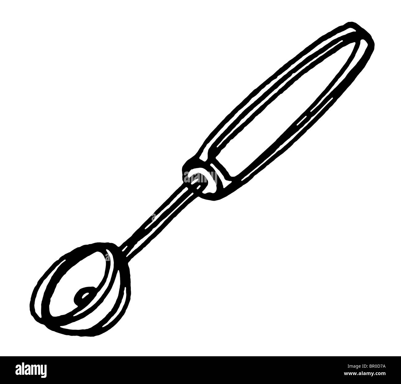 A black and white illustration of a melon baller Stock Photo Alamy