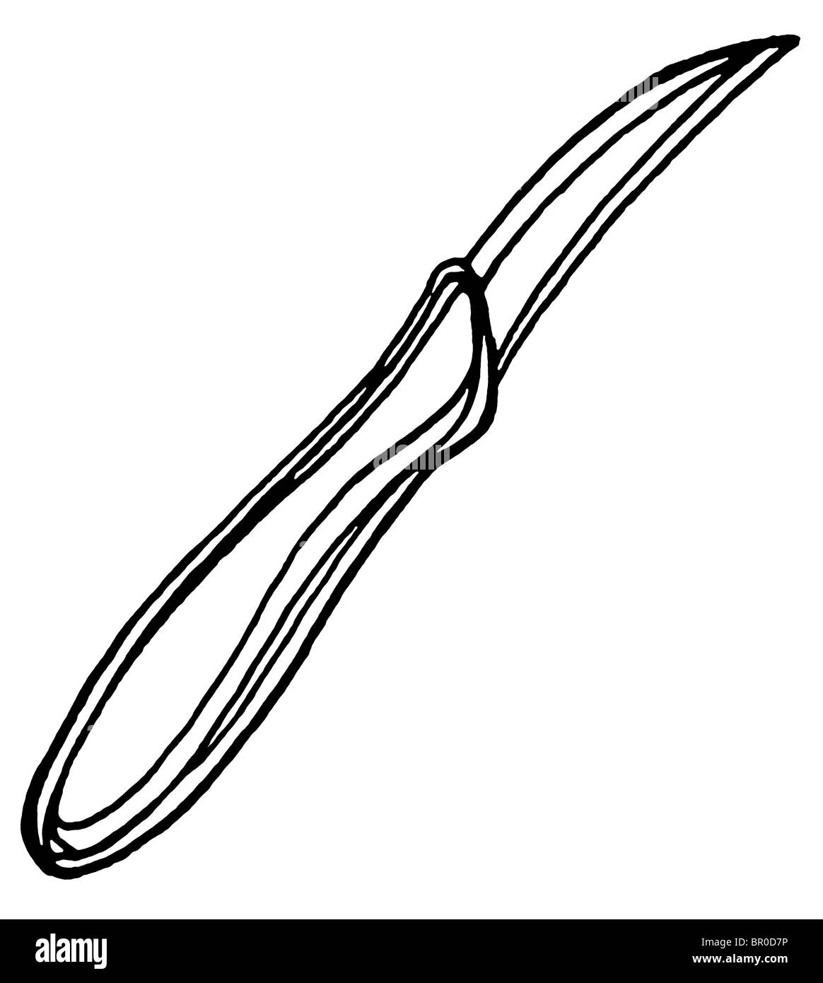 A black and white illustration of a paring knife Stock Photo Alamy