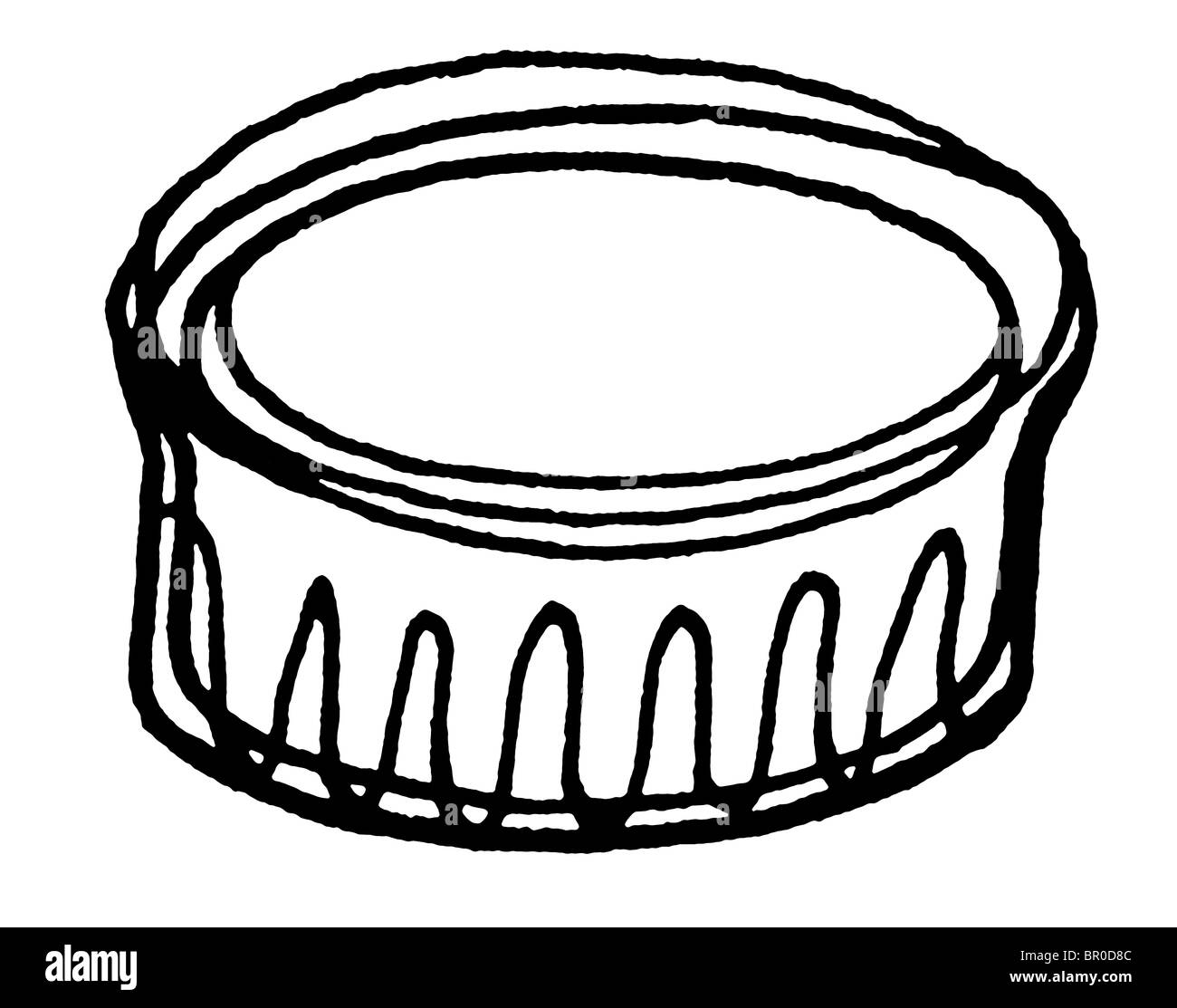 A black and white illustration of a ramekin Stock Photo Alamy