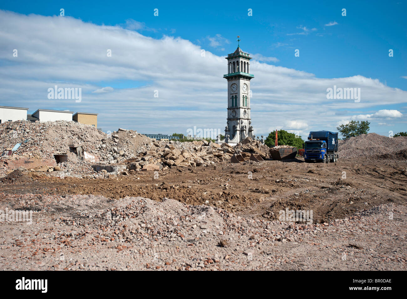 Clock tower in Caledonian Park, regeneration area, Islington, N1
